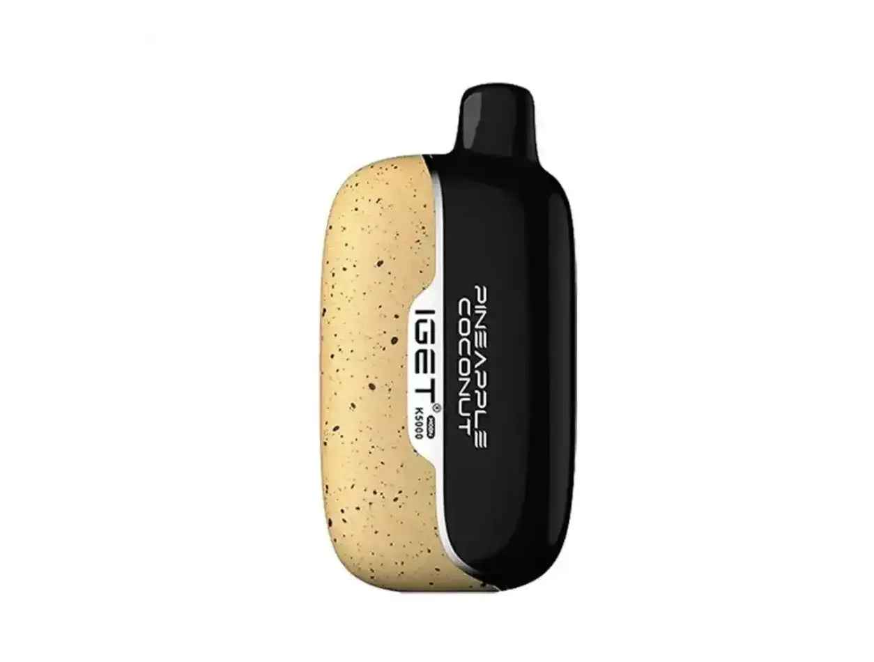 Alibarbarvaping.com pineapple coconut disposable vape with speckled yellow and black casing